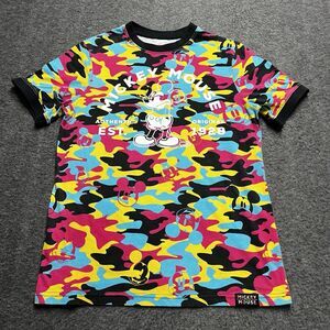 Disney Parks Mickey Mouse Camo Shirt Women Size Small Ringer All Over Mickey